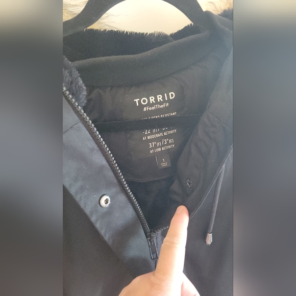 Torrid 3 in 1 Nylon Black Parka in Size 1 - Picture 2 of 9